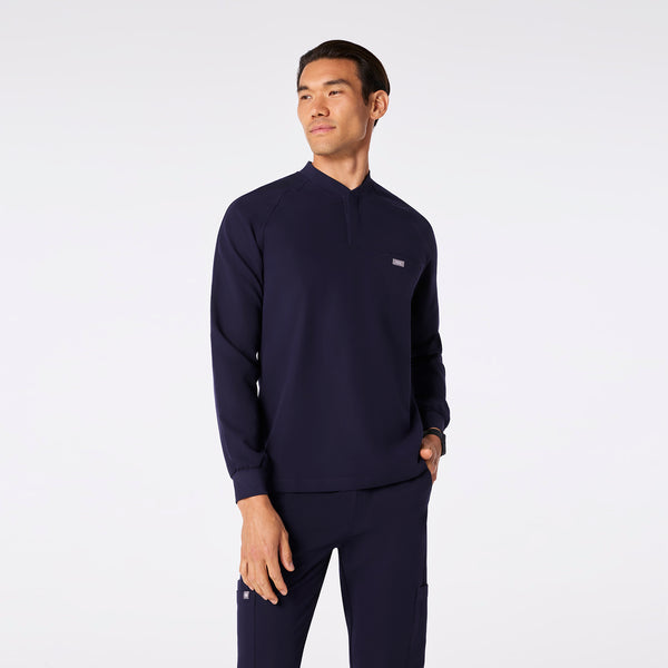 men's Navy Stratton Henley - Longsleeve Scrub Top