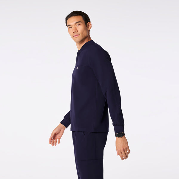 men's Navy Stratton Henley - Longsleeve Scrub Top