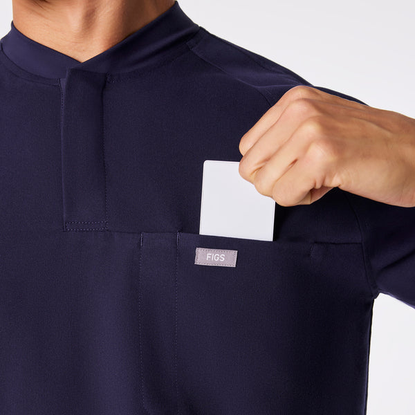 men's Navy Stratton Henley - Longsleeve Scrub Top