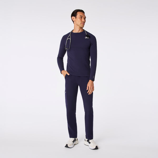 men's Navy Waffle - Longsleeve Underscrub