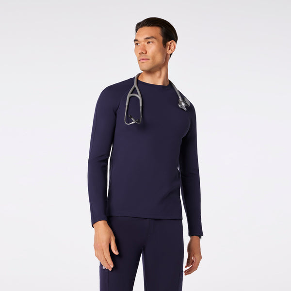 men's Navy Waffle - Longsleeve Underscrub