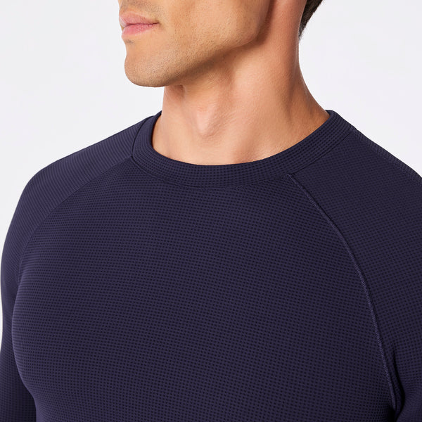 men's Navy Waffle - Longsleeve Underscrub