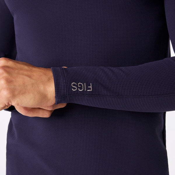 men's Navy Waffle - Longsleeve Underscrub