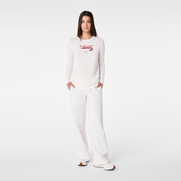 women's Off White Tis The Season Supersoft - Longsleeve Underscrub