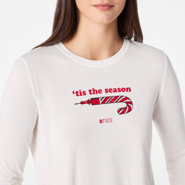women's Off White Tis The Season Supersoft - Longsleeve Underscrub