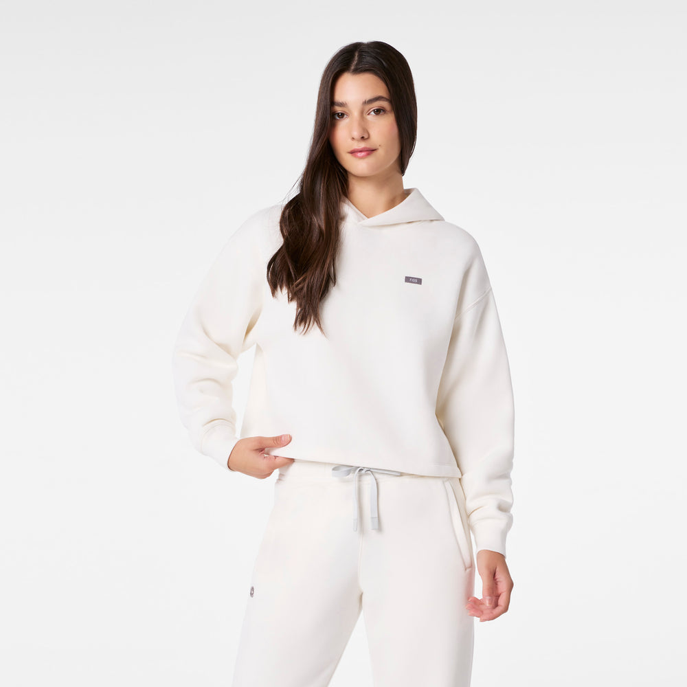 women's Off White Off-Shift Cropped - Hoodie Sweatshirt™