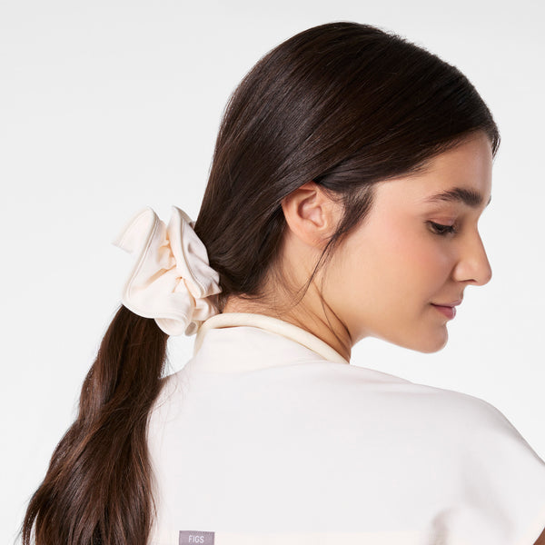 Off White Shimmer Scrunchie