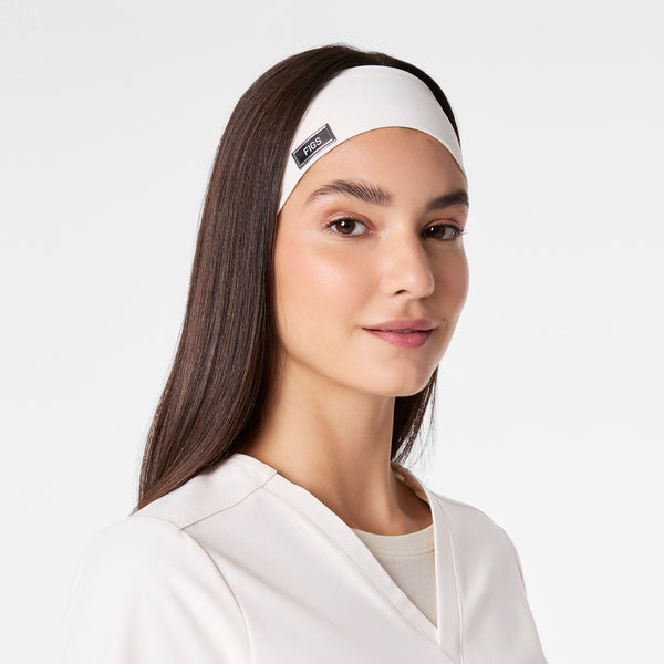 Off White Shimmer Cinched Headband