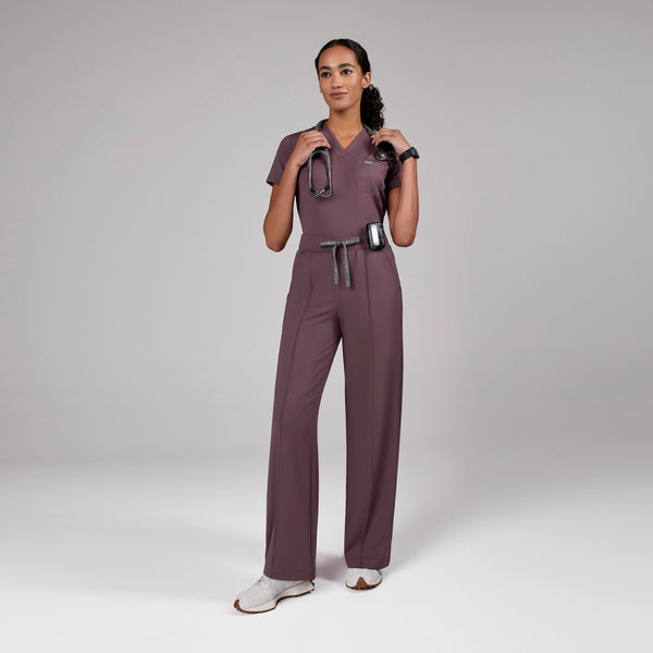 women's Plum High Waisted Salina FORMx Wide Leg - Petite Scrub Pant™