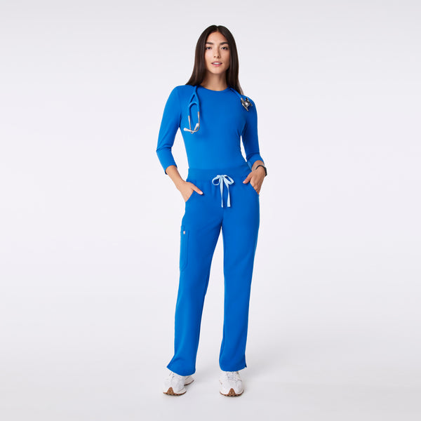 women's Royal Blue Ribbed - ¾ Sleeve Underscrub