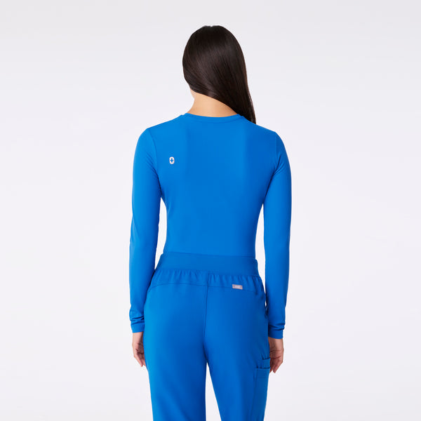 women's Royal Blue Ribbed - Longsleeve Underscrub