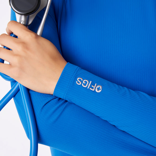 women's Royal Blue Ribbed - Longsleeve Underscrub