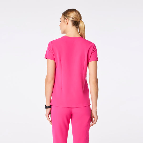 women's Shocking Pink Casma Three-Pocket Scrub Top™