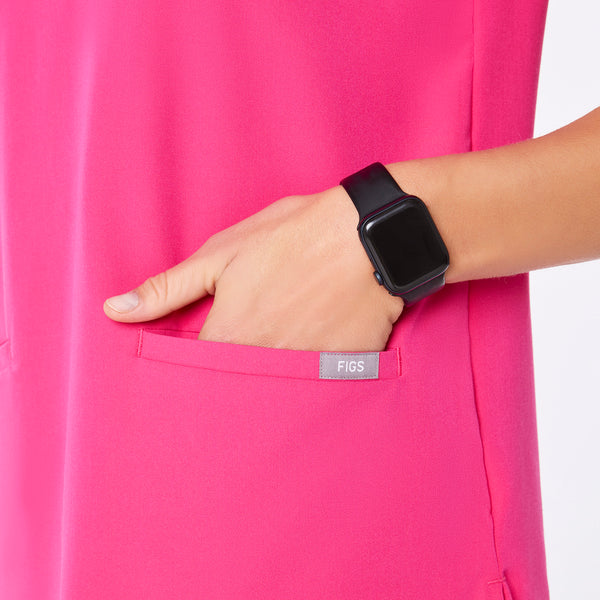 women's Shocking Pink Casma Three-Pocket Scrub Top™