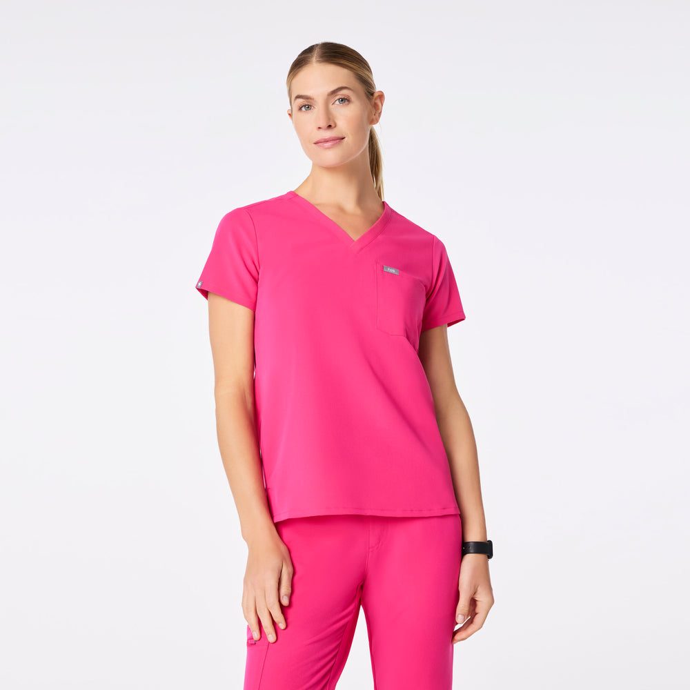 women's Shocking Pink Catarina One-Pocket Scrub Top™