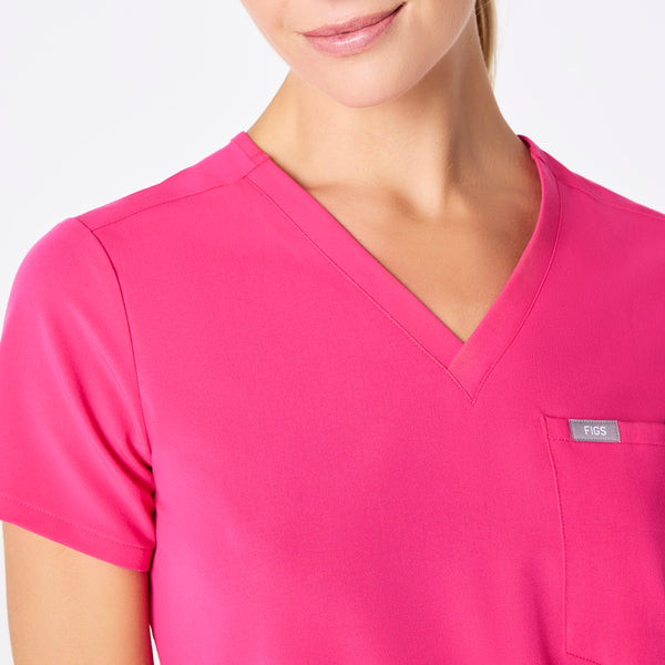 women's Shocking Pink Catarina Petite One-Pocket Scrub Top™