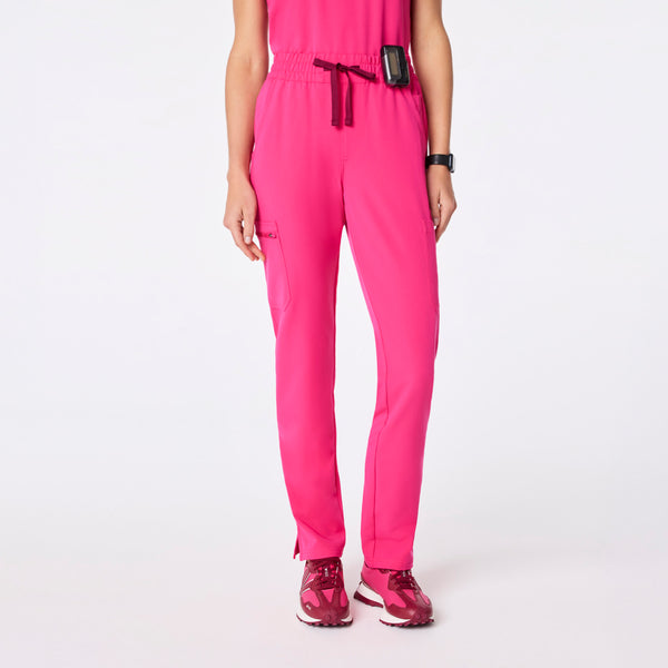 women's Shocking Pink High Waisted Dowa Tall Scrub Pants