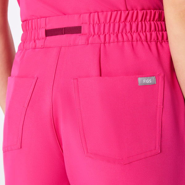 women's Shocking Pink High Waisted Dowa Petite Scrub Pants