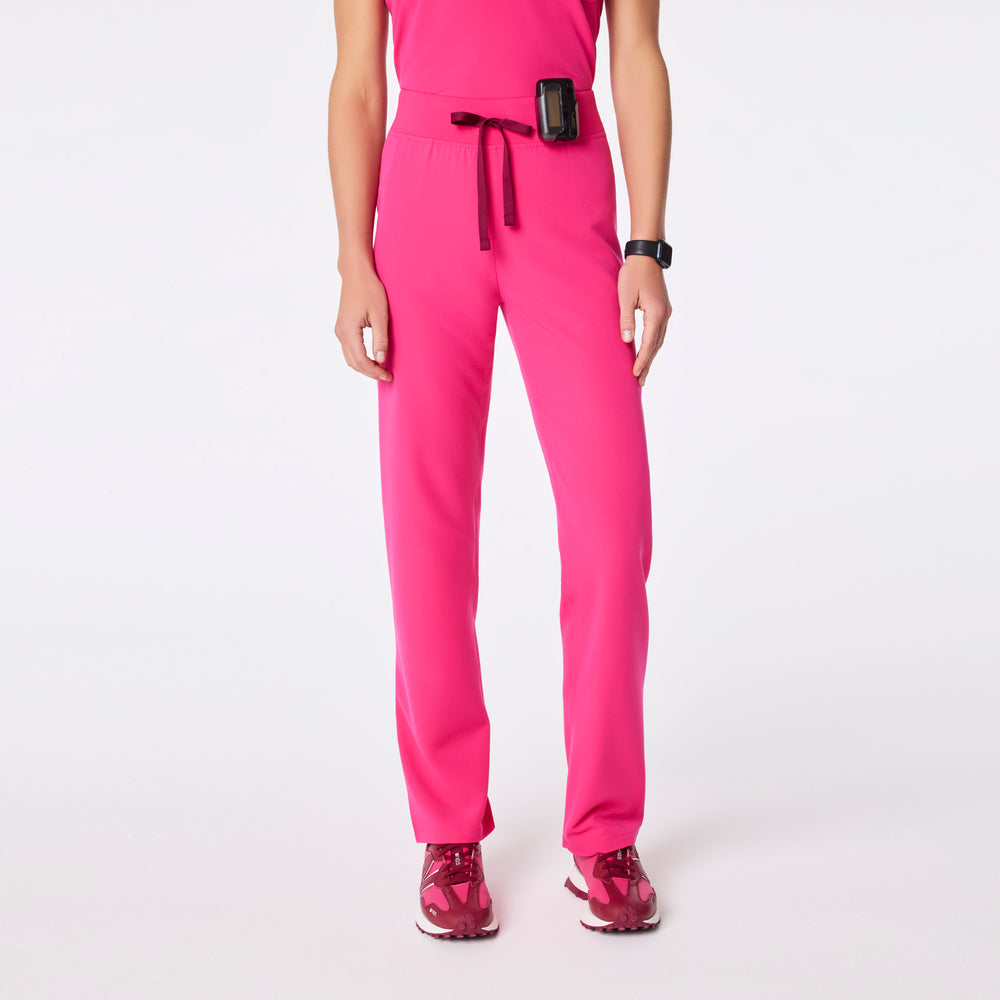 women's Shocking Pink High Waisted Livingston - Petite Basic Scrub Pant™