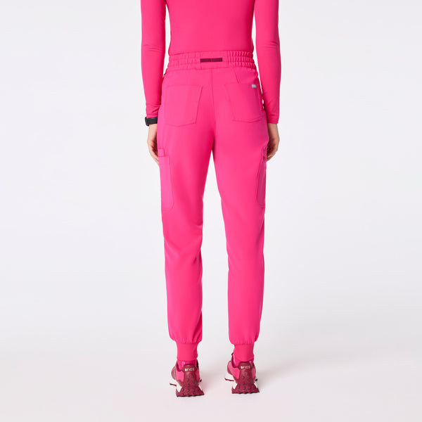 women's Shocking Pink High Waisted Uman Relaxed Jogger Scrub Pant