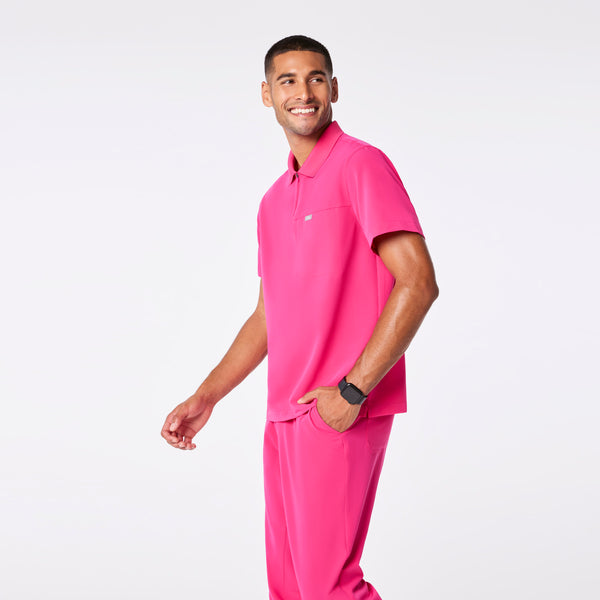 men's Shocking Pink Jasper Polo - Scrub Top