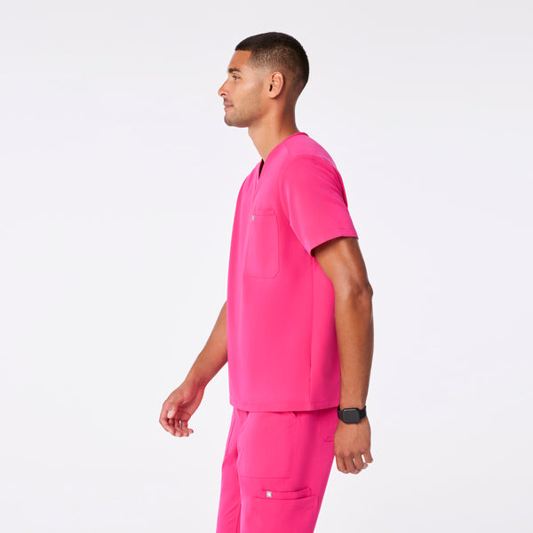 men's Shocking Pink Leon - Three-Pocket Scrub Top™