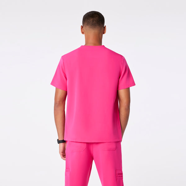 men's Shocking Pink Leon - Three-Pocket Scrub Top™