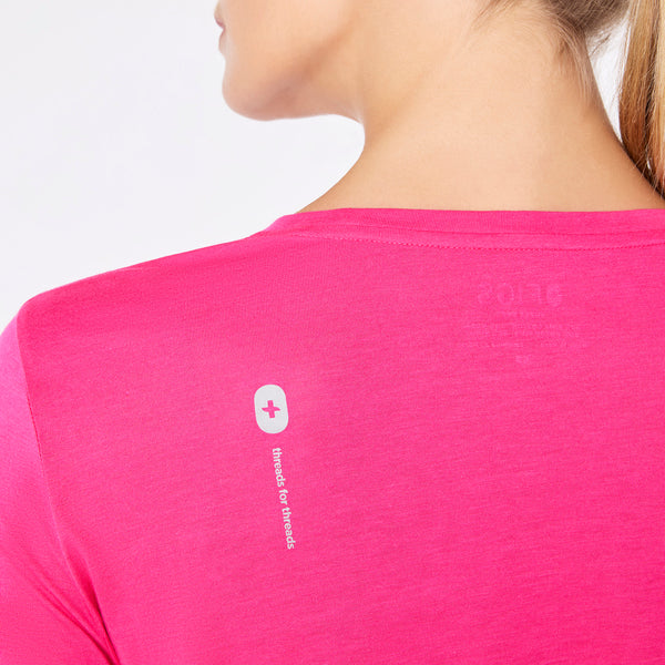 women's Shocking Pink Where Days Are Merry, Bright, and Overcaffeinated Supersoft - Longsleeve Underscrub