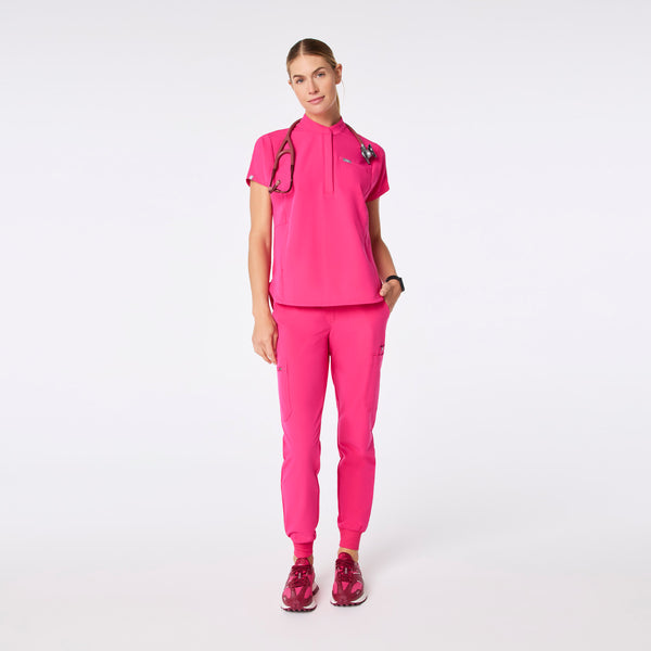 women's Shocking Pink Montex Scrub Top