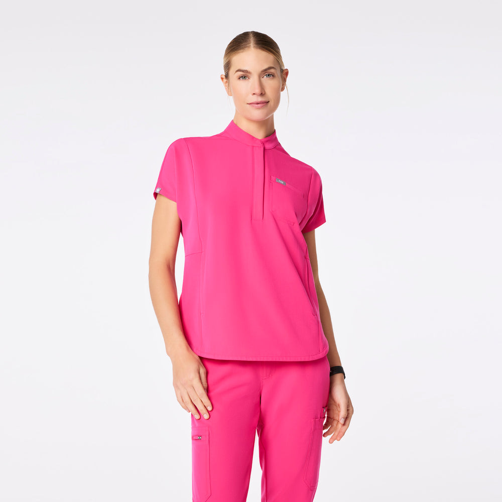 women's Shocking Pink Montex Scrub Top