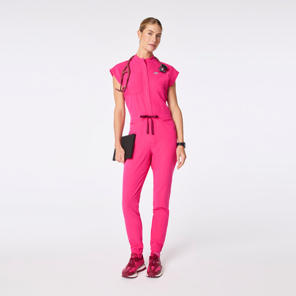women's Shocking Pink Rafaela Cargo - ScrubJumpsuit™