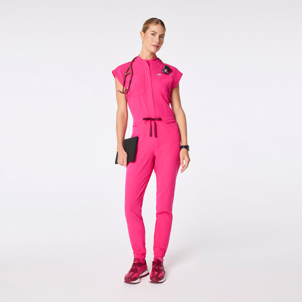 women's Shocking Pink Rafaela Cargo - ScrubJumpsuit™