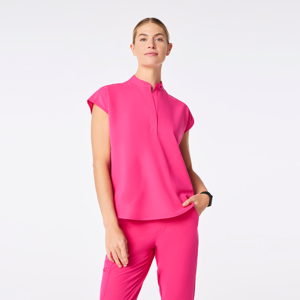 women's Shocking Pink Rafaela Oversized Scrub Top™