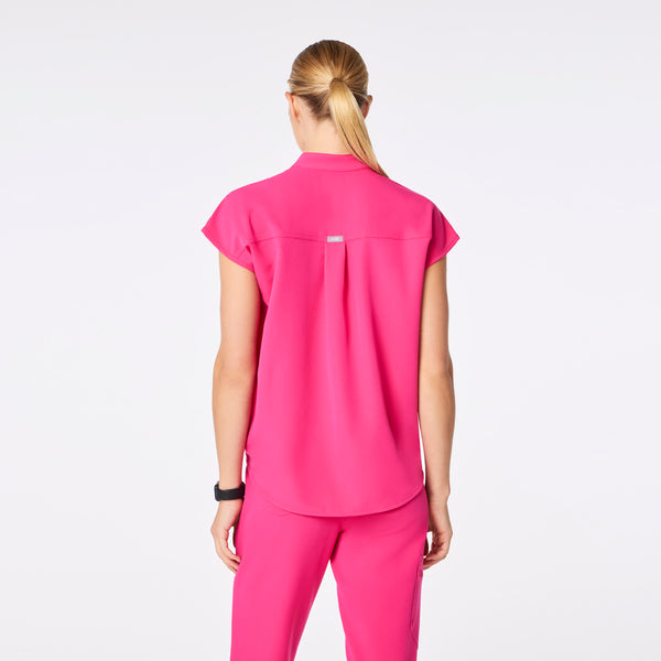 women's Shocking Pink Rafaela Oversized Scrub Top™