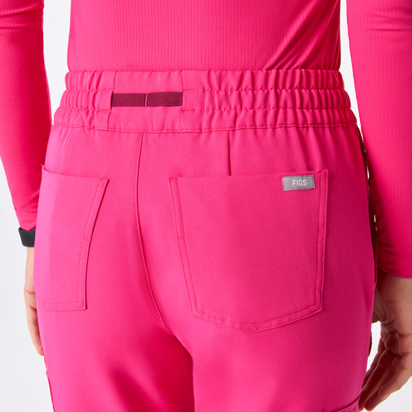 women's Shocking Pink Uman Relaxed Petite Jogger Scrub Pant