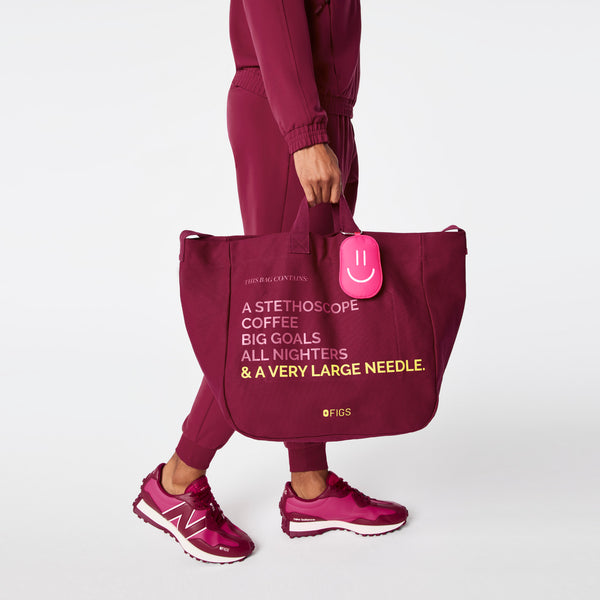 Shocking Pink Smile Bag Charm