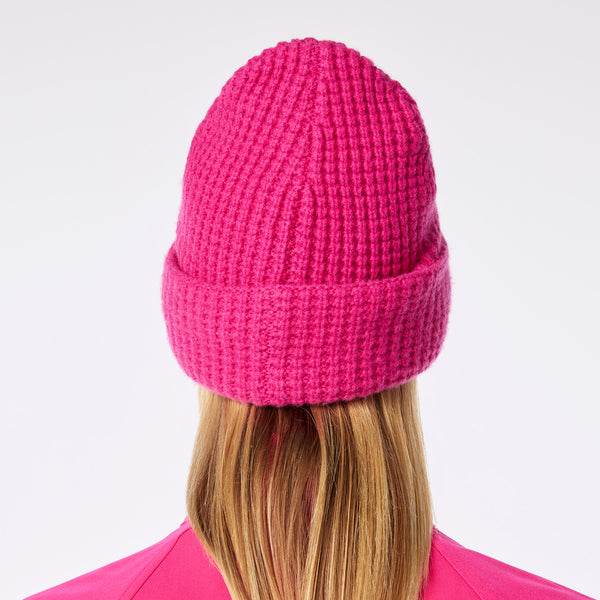 Shocking Pink Waffle Beanie