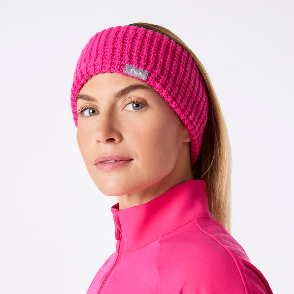 Shocking Pink Waffle Earwarmer