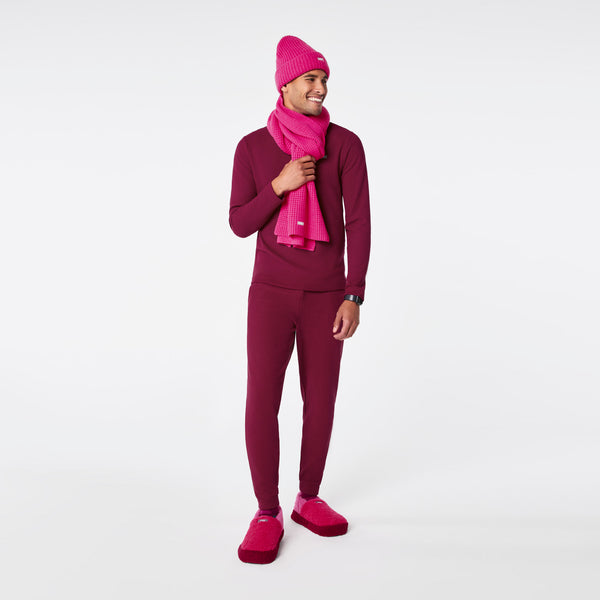 Shocking Pink Waffle Scarf