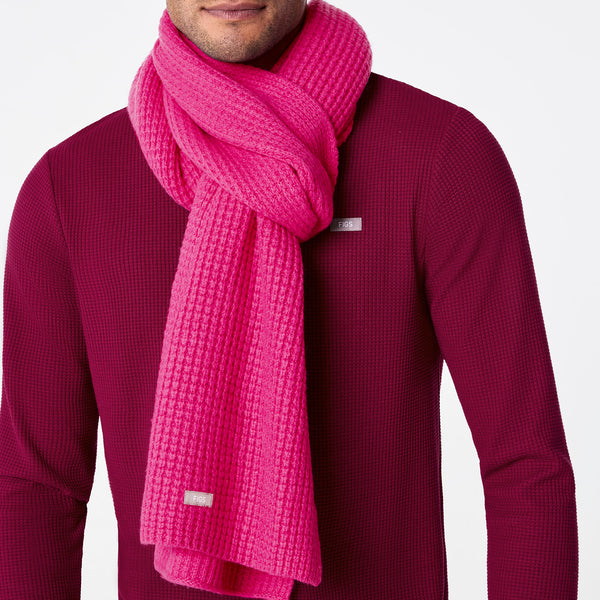 Shocking Pink Waffle Scarf