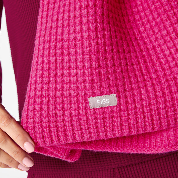 Shocking Pink Waffle Scarf