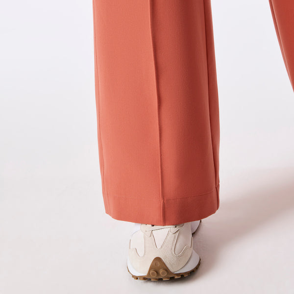 women's Spiced Cider Alexandria Wide Leg Cargo - Scrub Pant