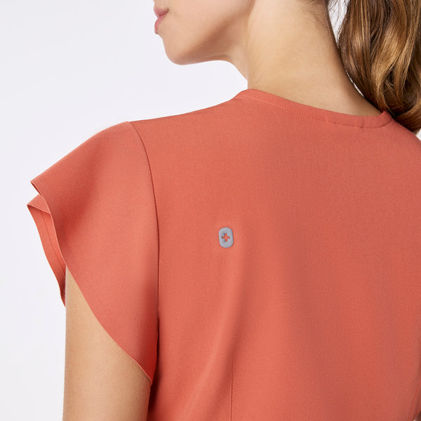 women's Spiced Cider Eveleigh Slim Peplum - Scrub Top