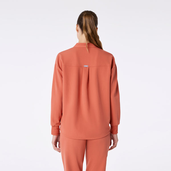 women's Spiced Cider Rafaela Relaxed Longsleeve - Scrub Top