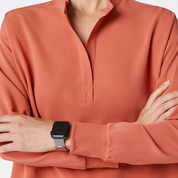 women's Spiced Cider Rafaela Relaxed Longsleeve - Scrub Top