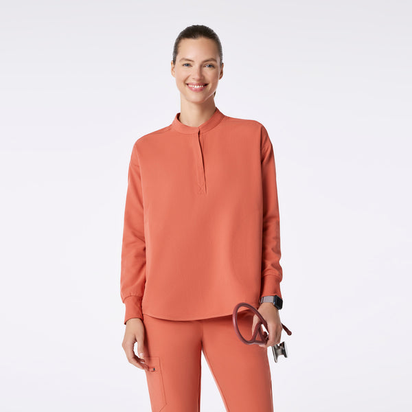 women's Spiced Cider Rafaela Relaxed Longsleeve - Scrub Top