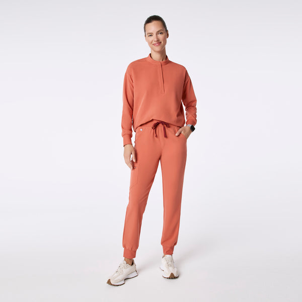 women's Spiced Cider Rafaela Relaxed Longsleeve - Scrub Top