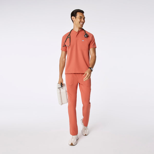 men's Spiced Cider Stratton Henley - Shortsleeve Scrub Top