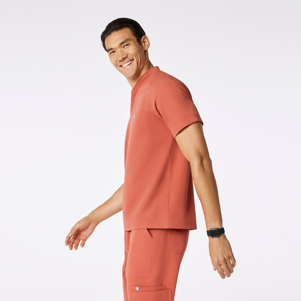 men's Spiced Cider Stratton Henley - Shortsleeve Scrub Top