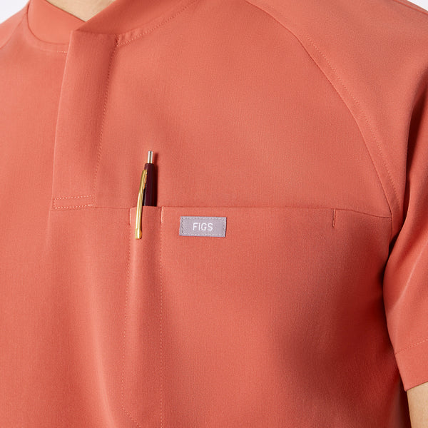 men's Spiced Cider Stratton Henley - Shortsleeve Scrub Top